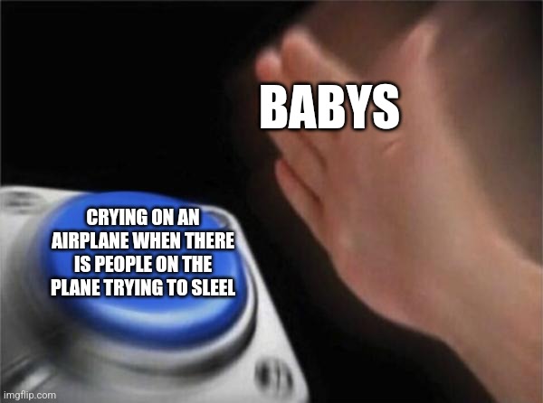 Blank Nut Button Meme | BABYS; CRYING ON AN AIRPLANE WHEN THERE IS PEOPLE ON THE PLANE TRYING TO SLEEL | image tagged in memes,blank nut button | made w/ Imgflip meme maker