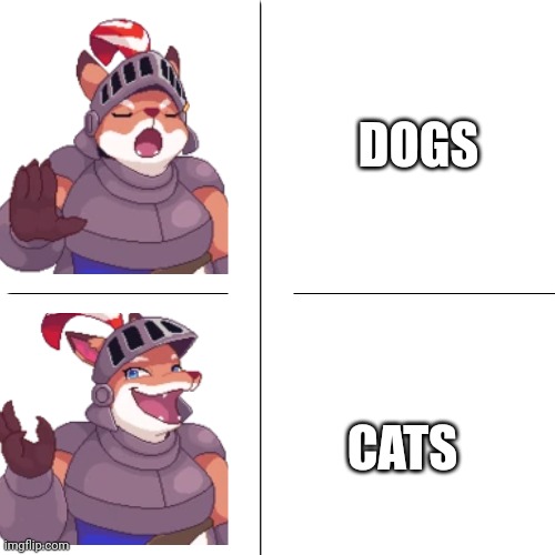 Are you a cat person? I am. | DOGS; CATS | image tagged in prodigy drake template,prodigy,catperson | made w/ Imgflip meme maker