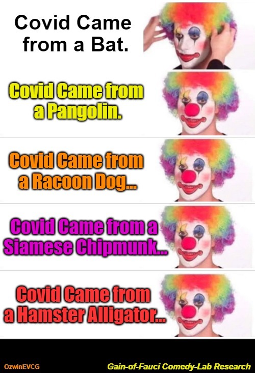 Gain-of-Fauci Comedy-Lab Research [NV] | image tagged in dr fauci,clown applying makeup,covid-19 origin,gain of function,coofacaust classics,covid goalposts | made w/ Imgflip meme maker