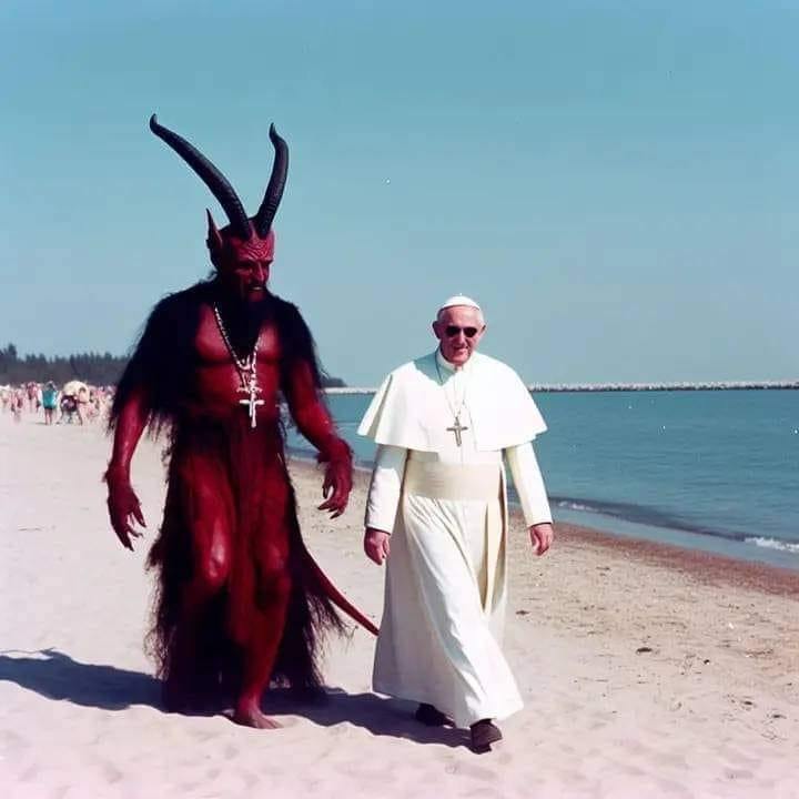High Quality Satan and Pope Blank Meme Template