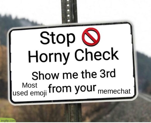 horny check | memechat; Most used emoji | image tagged in horny check | made w/ Imgflip meme maker