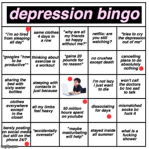 I only dislocate when I’m on a burn out | image tagged in depression bingo | made w/ Imgflip meme maker