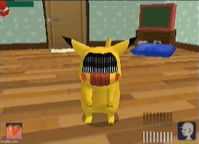 Creepy pikachu glitch | image tagged in creepy pikachu glitch | made w/ Imgflip meme maker