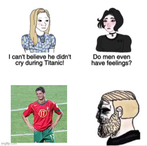 Cr7 | image tagged in girls vs boys sad meme template | made w/ Imgflip meme maker