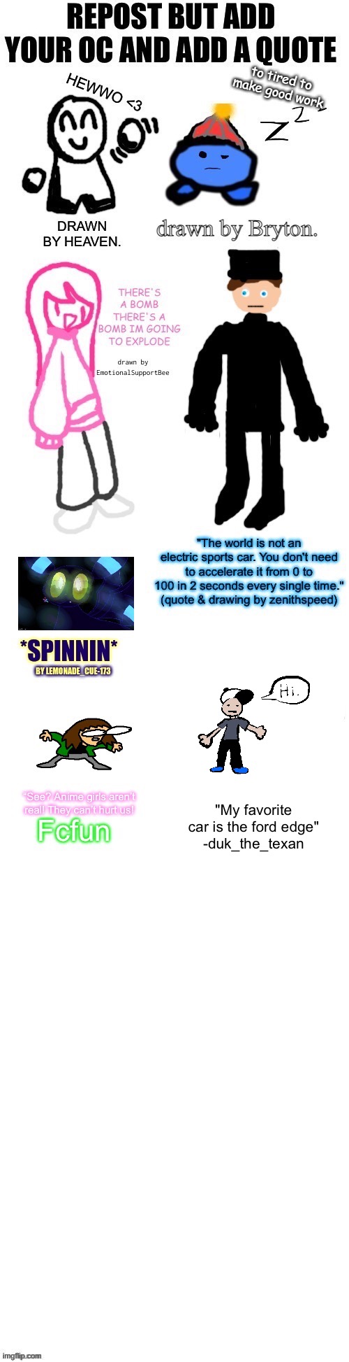 Bad drawing -_- | "My favorite car is the ford edge"
-duk_the_texan | made w/ Imgflip meme maker