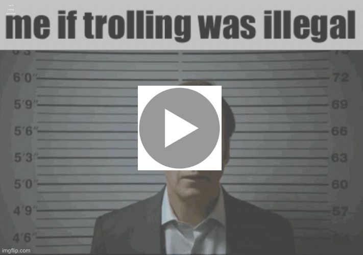 Saul Goodman Mugshot | me if trolling was illegal | image tagged in gifs | made w/ Imgflip meme maker