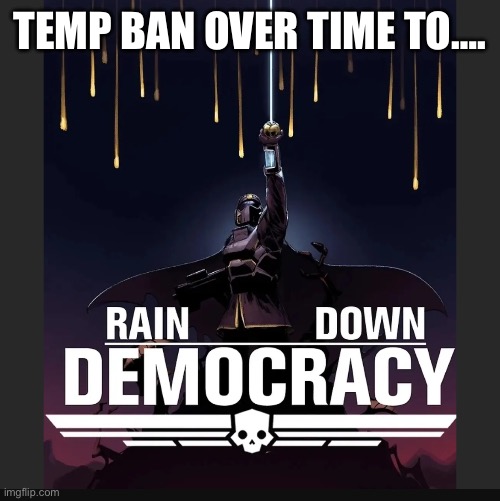 TEMP BAN OVER TIME TO…. | made w/ Imgflip meme maker