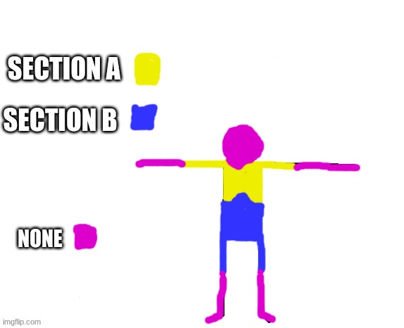 updated spdr info | SECTION A SECTION B NONE | image tagged in updated spdr info | made w/ Imgflip meme maker