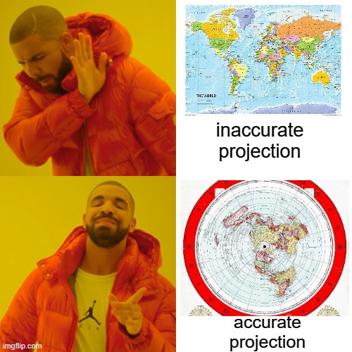 Drake Hotline Bling Meme | inaccurate projection accurate
projection | image tagged in memes,drake hotline bling | made w/ Imgflip meme maker