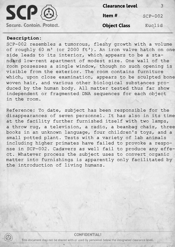 SCP-002 Notes Blank Template - Imgflip