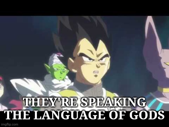 he's speaking the language of gods | THEY'RE SPEAKING THE LANGUAGE OF GODS | image tagged in he's speaking the language of gods | made w/ Imgflip meme maker