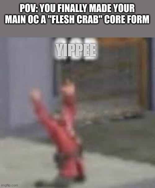 POV: YOU FINALLY MADE YOUR MAIN OC A "FLESH CRAB" CORE FORM; YIPPEE | image tagged in yes i did it | made w/ Imgflip meme maker