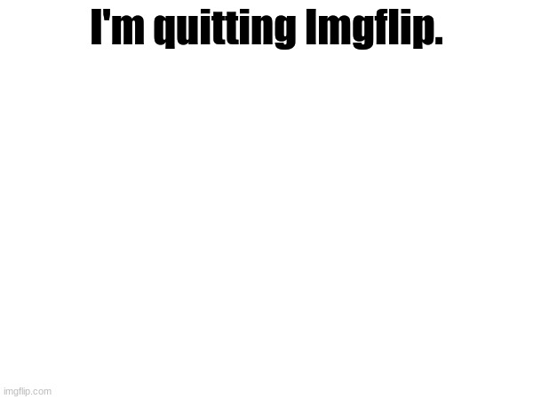 :/ | I'm quitting Imgflip. | image tagged in memes | made w/ Imgflip meme maker