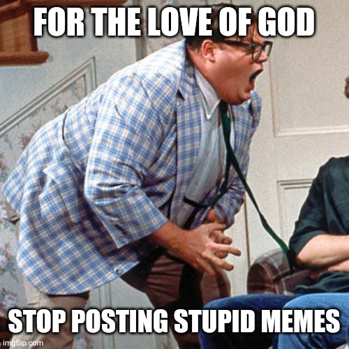 Stop posting | FOR THE LOVE OF GOD; STOP POSTING STUPID MEMES | image tagged in chris farley for the love of god,funny memes | made w/ Imgflip meme maker