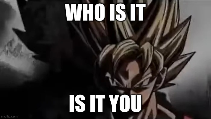 Goku Staring | WHO IS IT; IS IT YOU | image tagged in goku staring | made w/ Imgflip meme maker