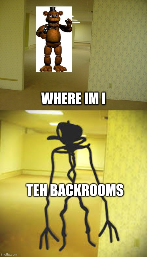 WHERE IM I; TEH BACKROOMS | image tagged in the backrooms | made w/ Imgflip meme maker