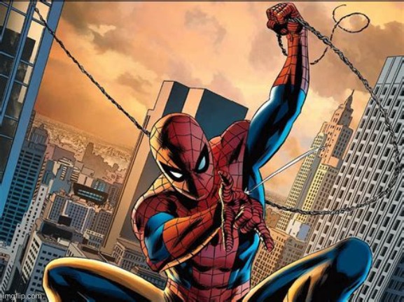 Spider-Man Swinging Through The City | image tagged in spider-man swinging through the city | made w/ Imgflip meme maker