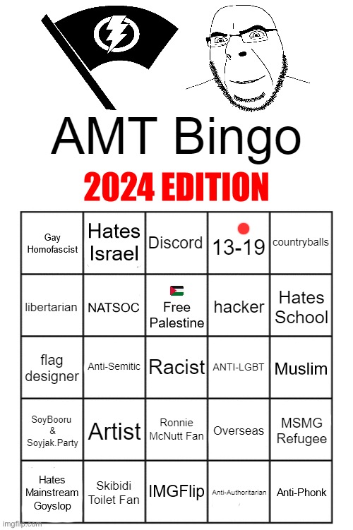 AMT Bingo (2024 Edition) | image tagged in amt bingo 2024 edition | made w/ Imgflip meme maker