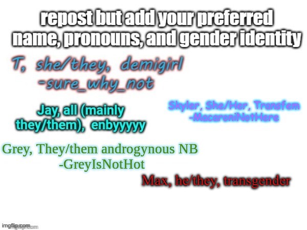 Repost | Max, he/they, transgender | image tagged in transgender | made w/ Imgflip meme maker