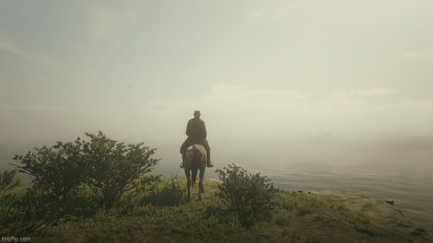Staring into the sea RRD online | image tagged in online,red dead redemption,stare | made w/ Imgflip meme maker