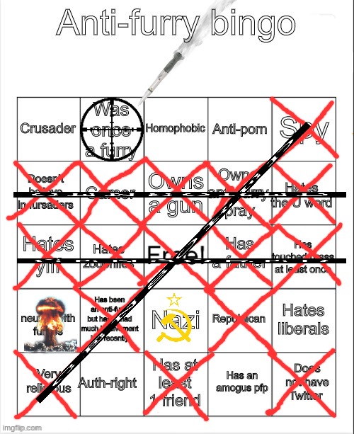 Tf is a crusader | image tagged in anti-furry bingo | made w/ Imgflip meme maker