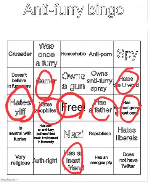 furries are cool, zoophiles and yiff creators are not. | image tagged in anti-furry bingo | made w/ Imgflip meme maker