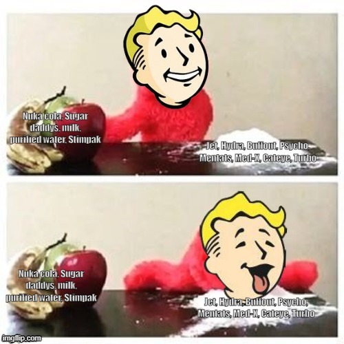 Btw, i originially posted this in a different stream | image tagged in fallout,drugs,elmo cocaine,fallout vault boy,vault boy | made w/ Imgflip meme maker
