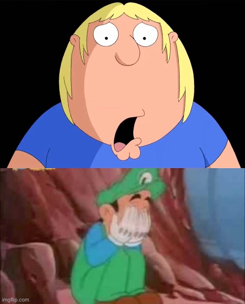 image tagged in shocked chris griffin,luigi crying | made w/ Imgflip meme maker