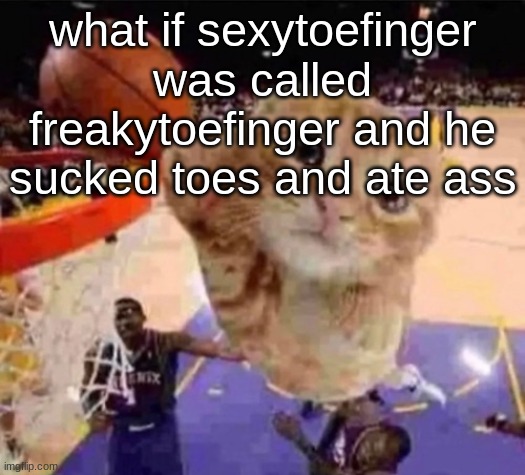 . | what if sexytoefinger was called freakytoefinger and he sucked toes and ate ass | image tagged in ballin cat | made w/ Imgflip meme maker