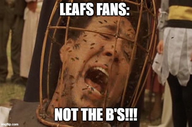 Not the bees | LEAFS FANS:; NOT THE B'S!!! | image tagged in not the bees | made w/ Imgflip meme maker