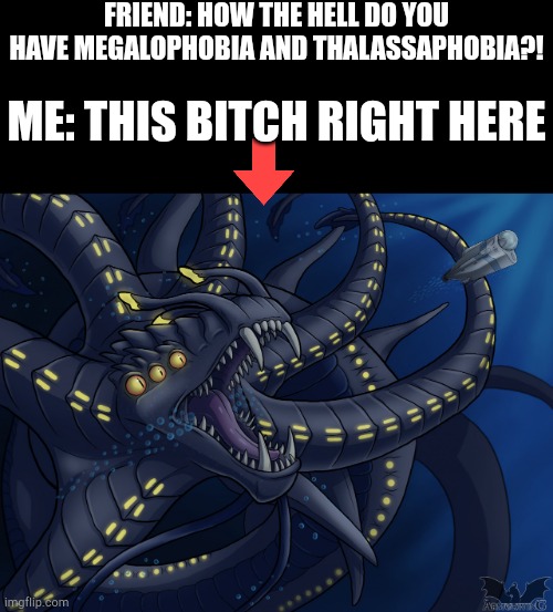 Subnautica is a horror game... Until you get the PRAWN suit | FRIEND: HOW THE HELL DO YOU HAVE MEGALOPHOBIA AND THALASSAPHOBIA?! ME: THIS BITCH RIGHT HERE | made w/ Imgflip meme maker