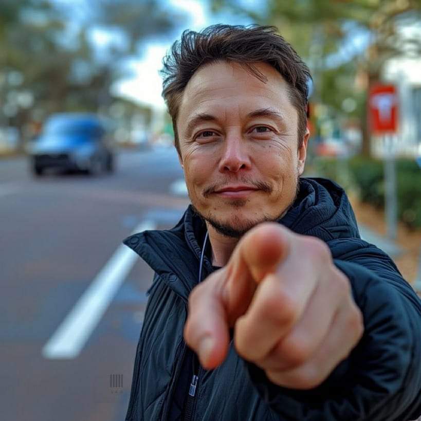 Elon Musk pointing finger Blank Meme Template