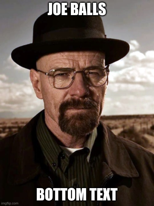 walter | JOE BALLS BOTTOM TEXT | image tagged in walter | made w/ Imgflip meme maker