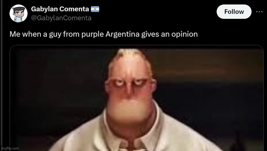 image tagged in twitter,argentina,purple argentina | made w/ Imgflip meme maker