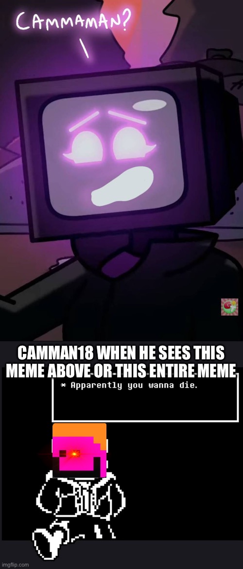 Apparently you wanna die | CAMMAN18 WHEN HE SEES THIS MEME ABOVE OR THIS ENTIRE MEME | image tagged in apparently you wanna die | made w/ Imgflip meme maker