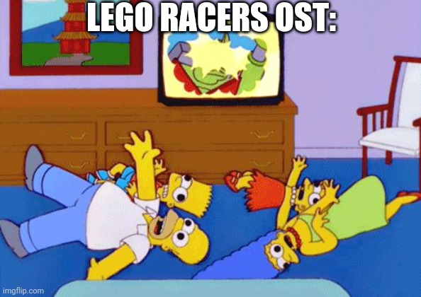 Lego racers OST gives me seizures | LEGO RACERS OST: | image tagged in simpsons seizure,seizure,lego,caddicarus,why are you reading this | made w/ Imgflip meme maker