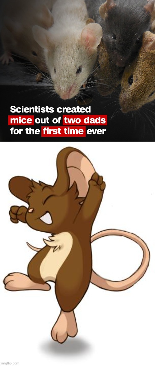 Mice out of 2 dads | image tagged in yeah mice,dad,mice,science,memes,scientists | made w/ Imgflip meme maker
