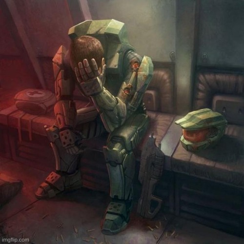 Crying Master Chief | image tagged in crying master chief | made w/ Imgflip meme maker