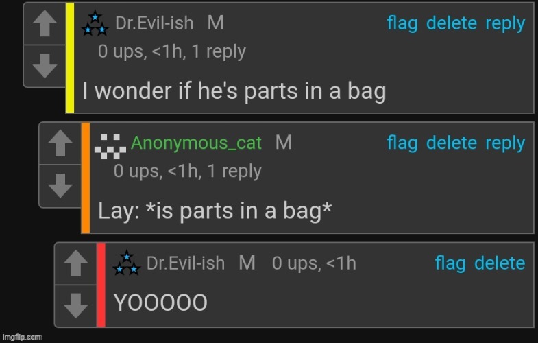 I wonder if he's parts in a bag | image tagged in i wonder if he's parts in a bag | made w/ Imgflip meme maker