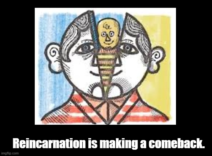 Reincarnation is making a comeback | Reincarnation is making a comeback. | image tagged in blank black,pun,reincarnation | made w/ Imgflip meme maker