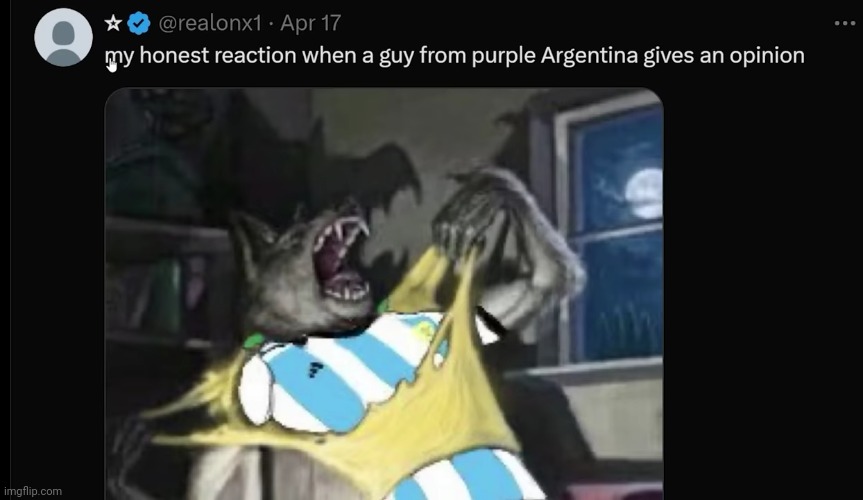 image tagged in twitter,argentina,purple argentina | made w/ Imgflip meme maker