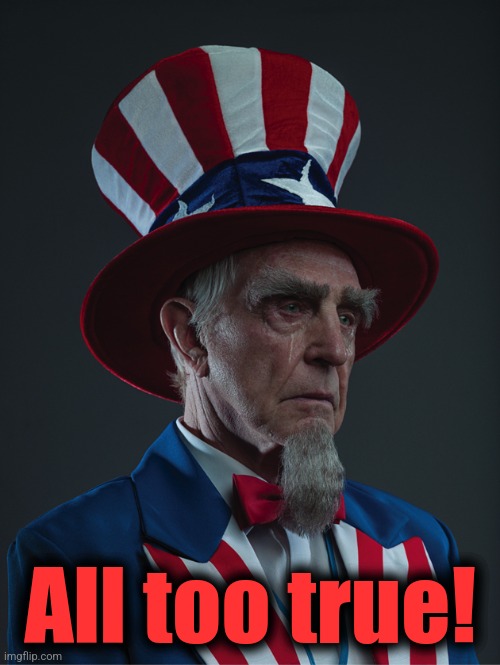 Uncle Sam Crying | All too true! | image tagged in uncle sam crying | made w/ Imgflip meme maker