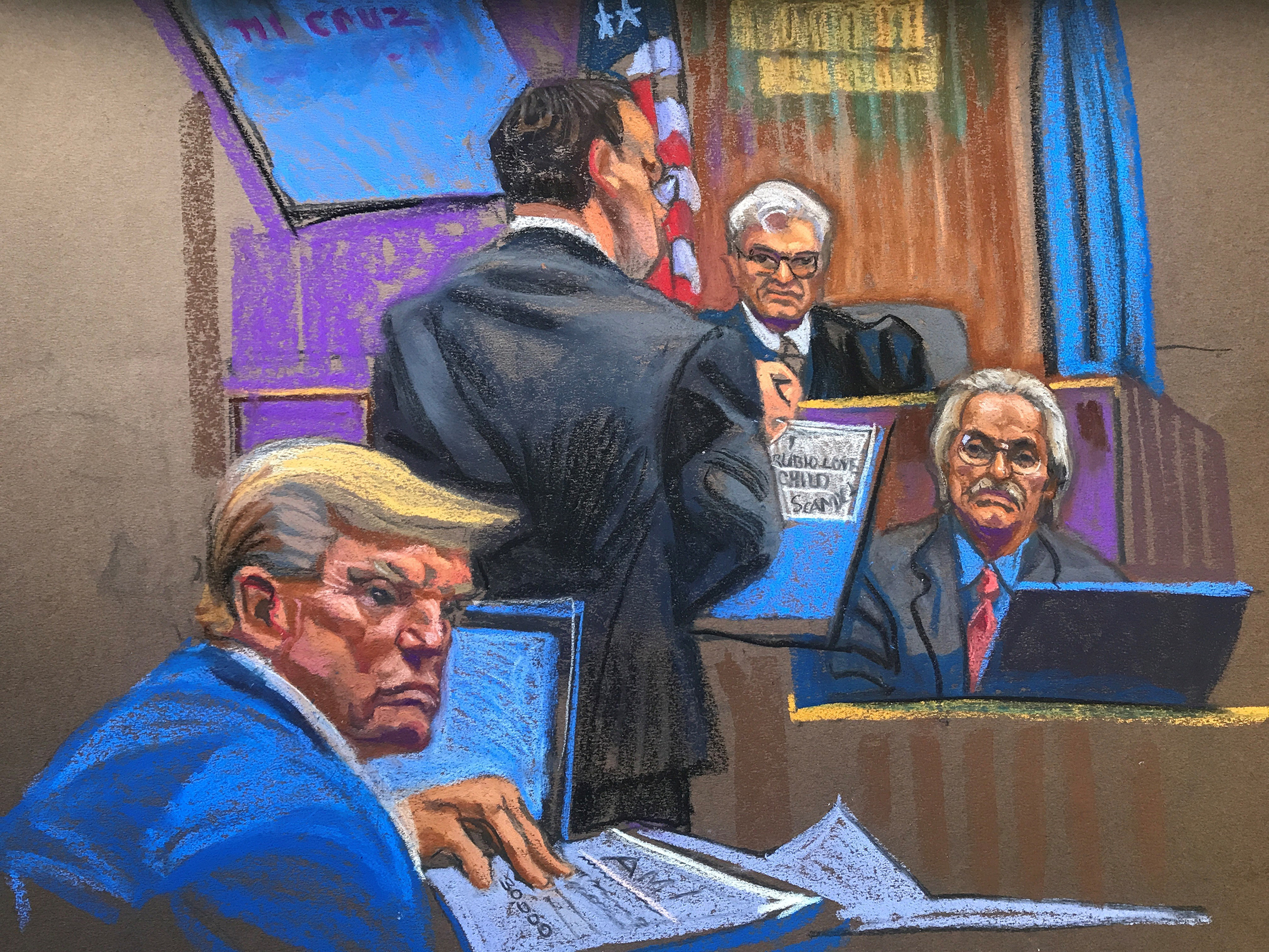 Trump and Pecker in court Blank Meme Template