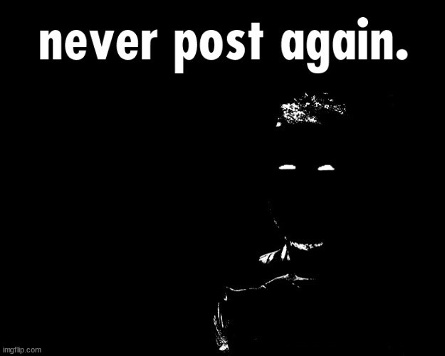 Never Post Again | image tagged in never post again | made w/ Imgflip meme maker