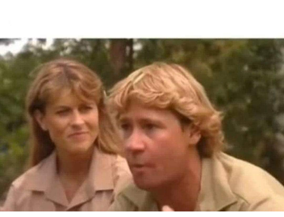 High Quality Steve Irwin and daughter Blank Meme Template