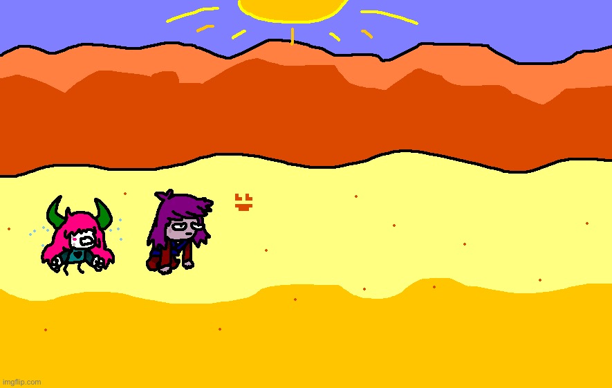 “Waugh! I don’t like the desert!” | image tagged in drawing | made w/ Imgflip meme maker
