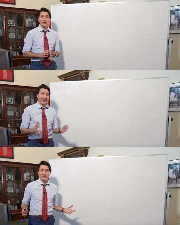 High Quality Trudeau Whiteboard Blank Meme Template