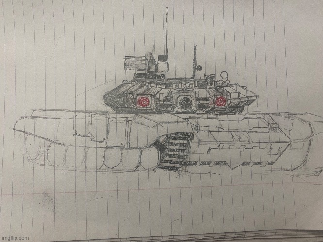 СТАЛЬНОЙ УЖАС [WIP, read desc or sum] | image tagged in tank,drawing,practice,t-90 | made w/ Imgflip meme maker