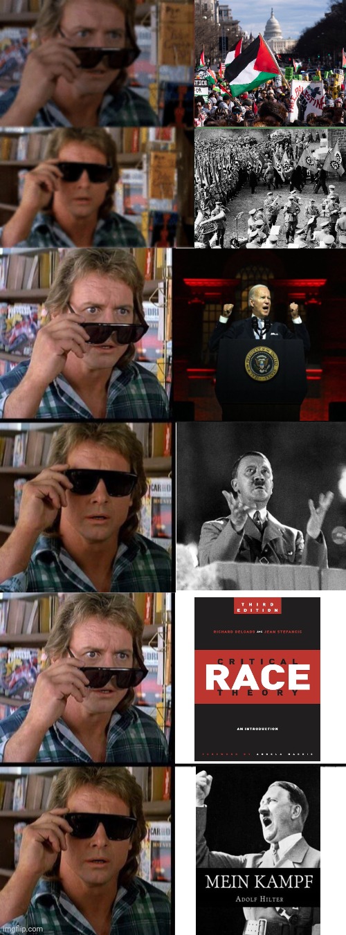Put the GLASSES ON!! | image tagged in they live sunglasses,they live roddy piper sunglasses 1 | made w/ Imgflip meme maker