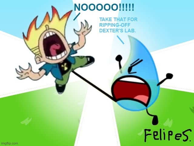 image tagged in bfdi,johnny test | made w/ Imgflip meme maker
